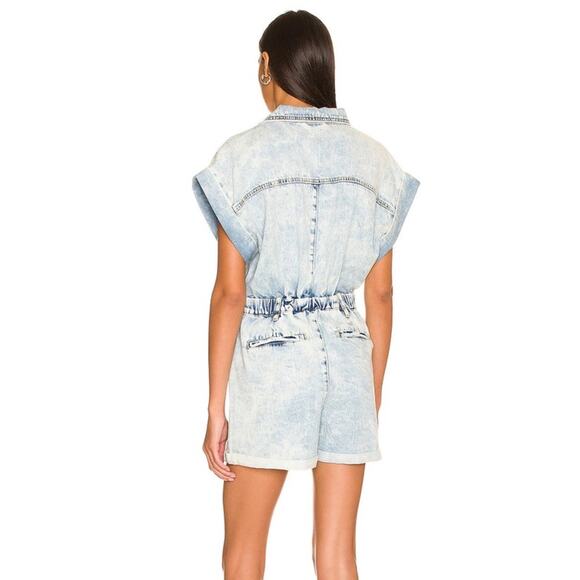 Revolve X Blank NYC Faded Acid Wash Time Zone Slouchy Denim Romper - Small - Picture 2 of 13